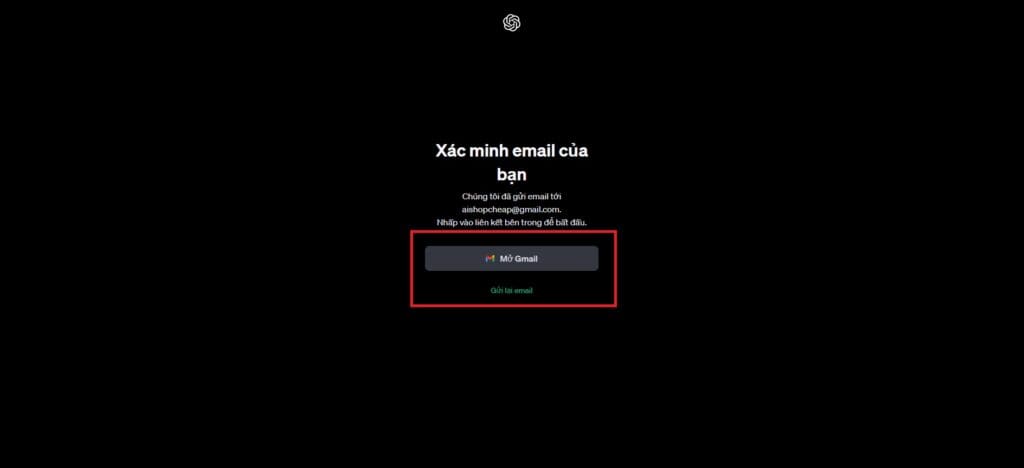 Xác minh email cho tài khoản chat GPT